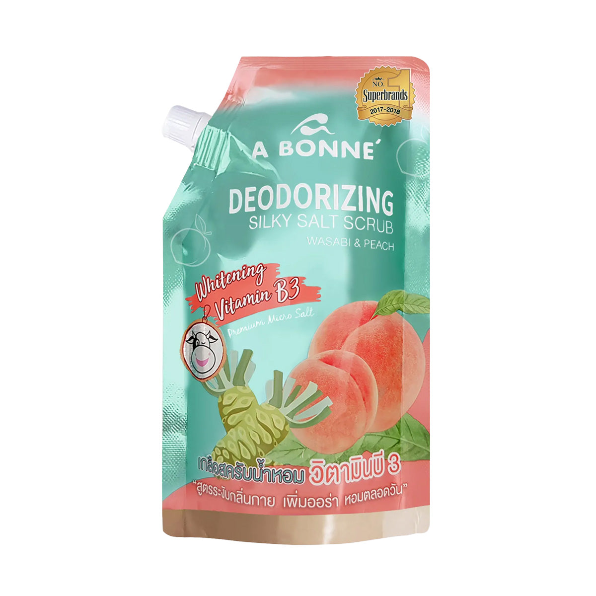 A Bonne Deodorizing Silky Salt Scrub Wasabi & Peach 350g