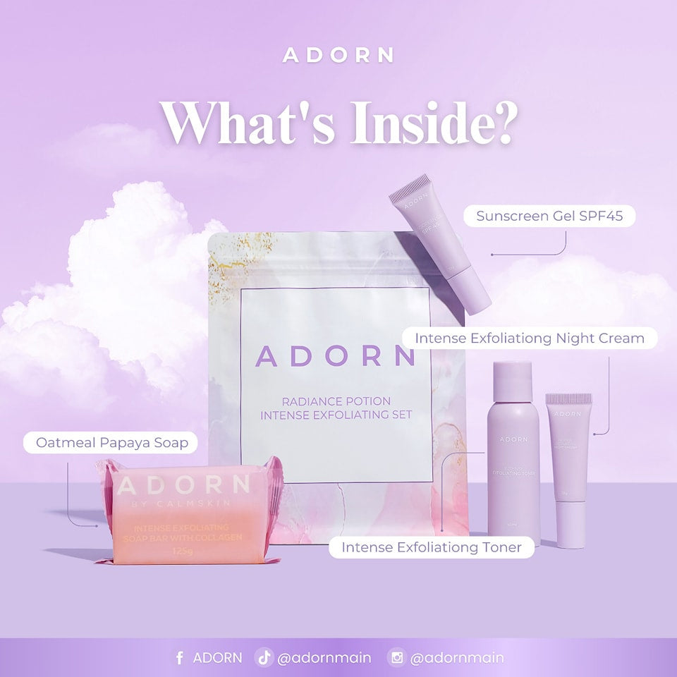 Adorn by Calmskin Radiance Potion Intense Exfoliating Set - what's inside?
