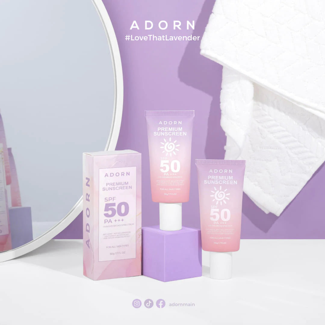 Adorn by Calmskin Premium Sunscreen SPF 50 PA+++ 50g AU NZ feature