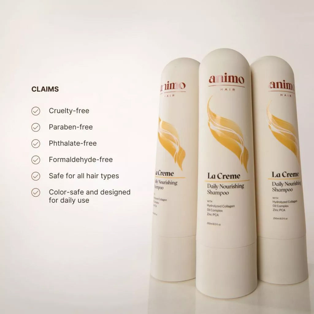 Animo Hair La Crème Daily Nourishing Shampoo 250ml claims