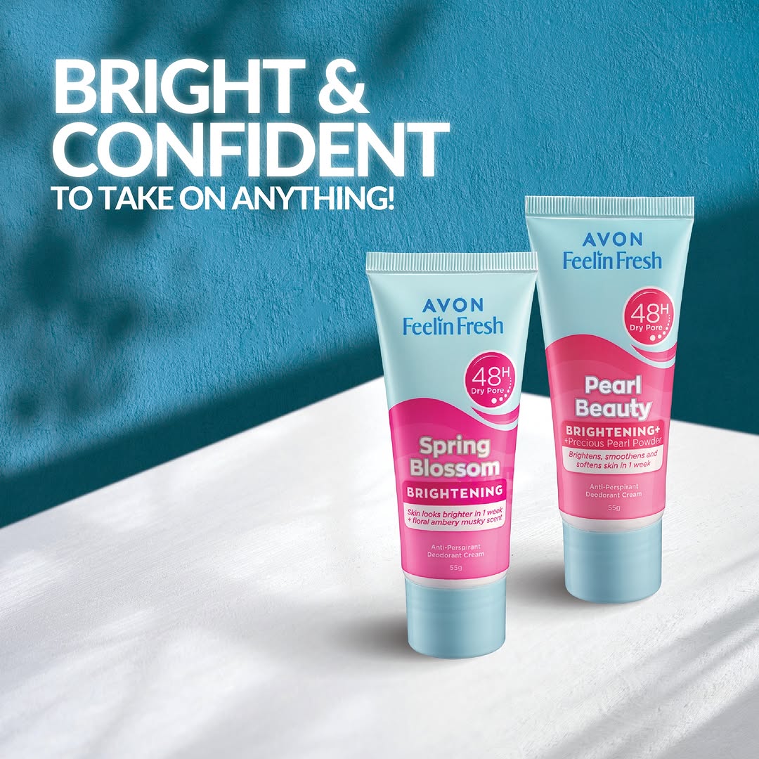 Avon Feelin Fresh Quelch Spring Blossom & Pearl Beauty Anti-perspirant Deodorant Creams