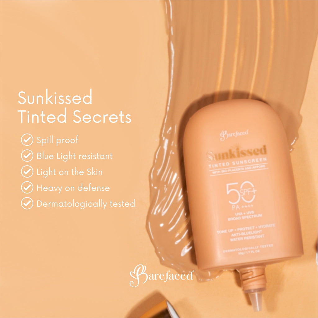 Barefaced Sunkissed Tinted Sunscreen SPF 50 PA ++++ features