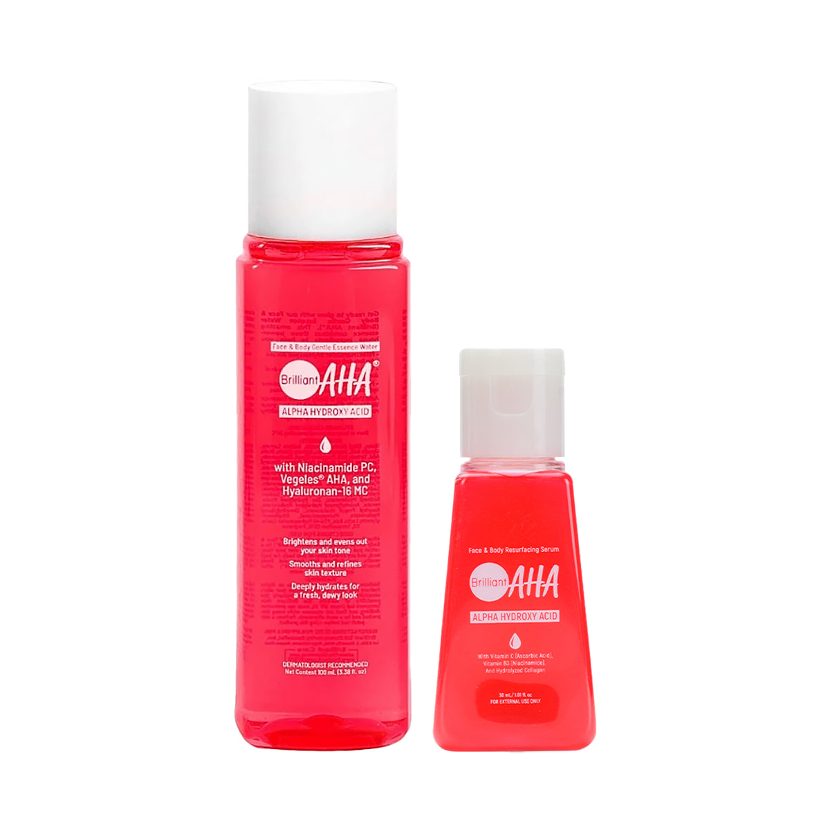 Brilliant Skin AHA Essence + Serum Bundle Glow & Resurface Bini Beauty Brilliant Skin AHA Essence + Serum Bundle Glow & Resurface Bini Beauty