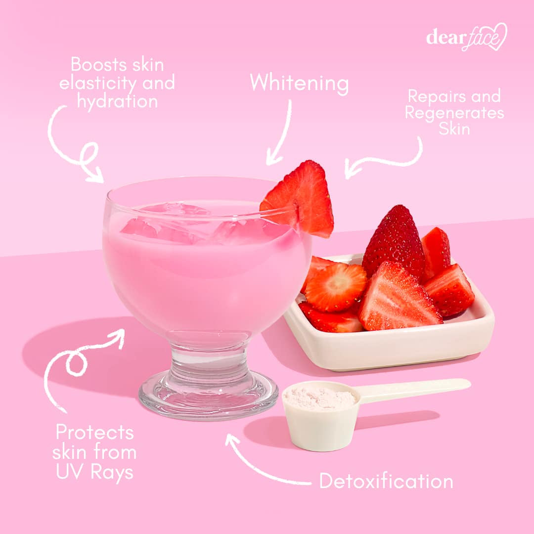 Dear Face Beauty Milk Strawberry Glutathione Drink 500g | Bini Beauty