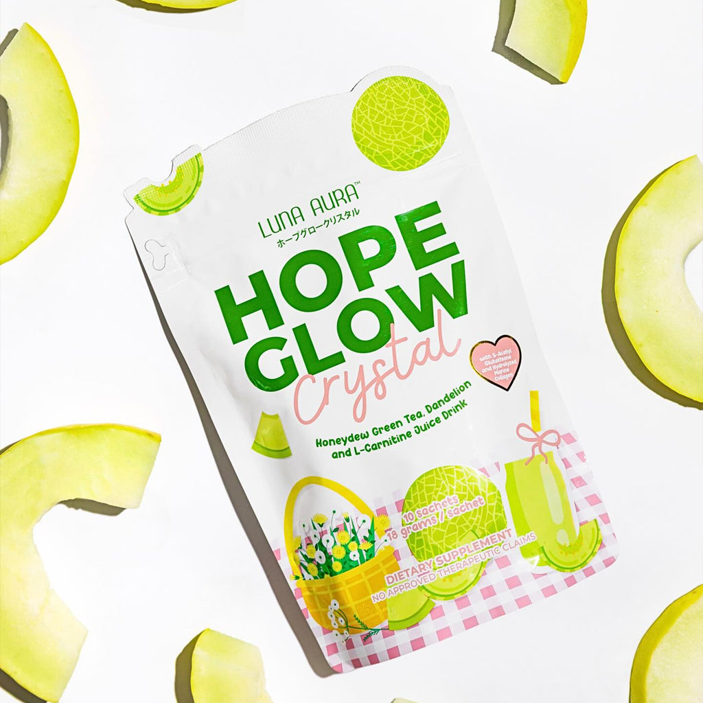 Luna Aura Hope Glow Crystal Honeydew Green Tea, Dandelion & L-Carnitine Juice Drink