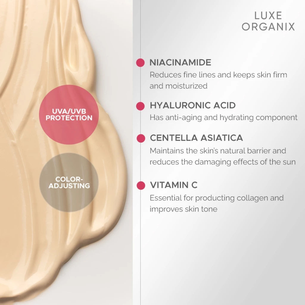 Luxe Organix High Protection Perfecting UV Tint Serum Sunscreen | Bini Beauty AU NZ