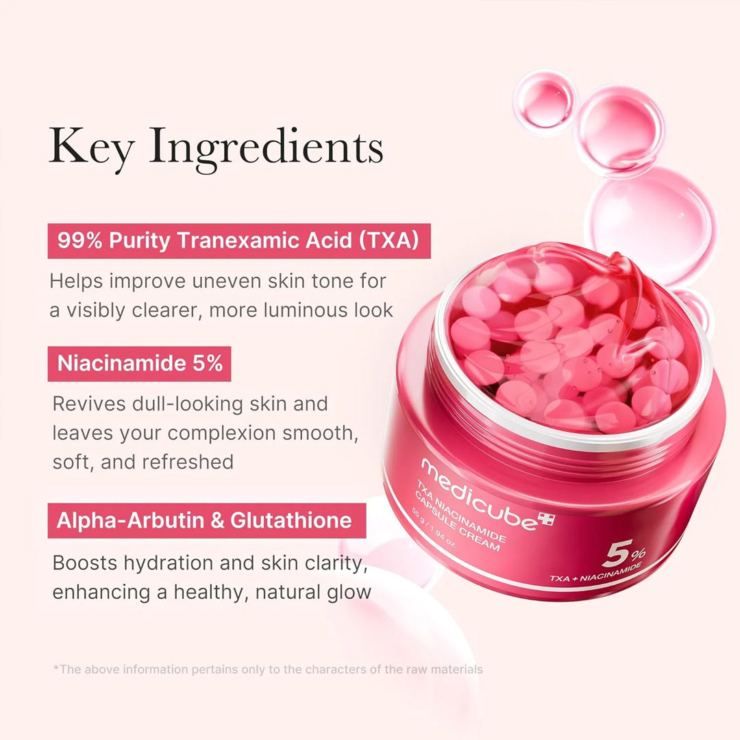 Medicube TXA Niacinamide Capsule Cream 55g Key Ingredients