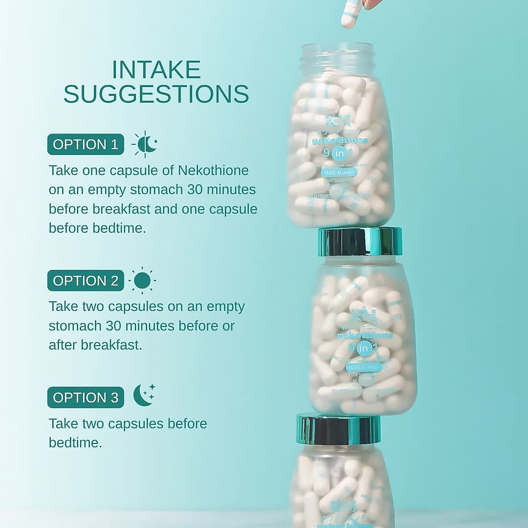 Nekothione intake suggestions on a light blue background