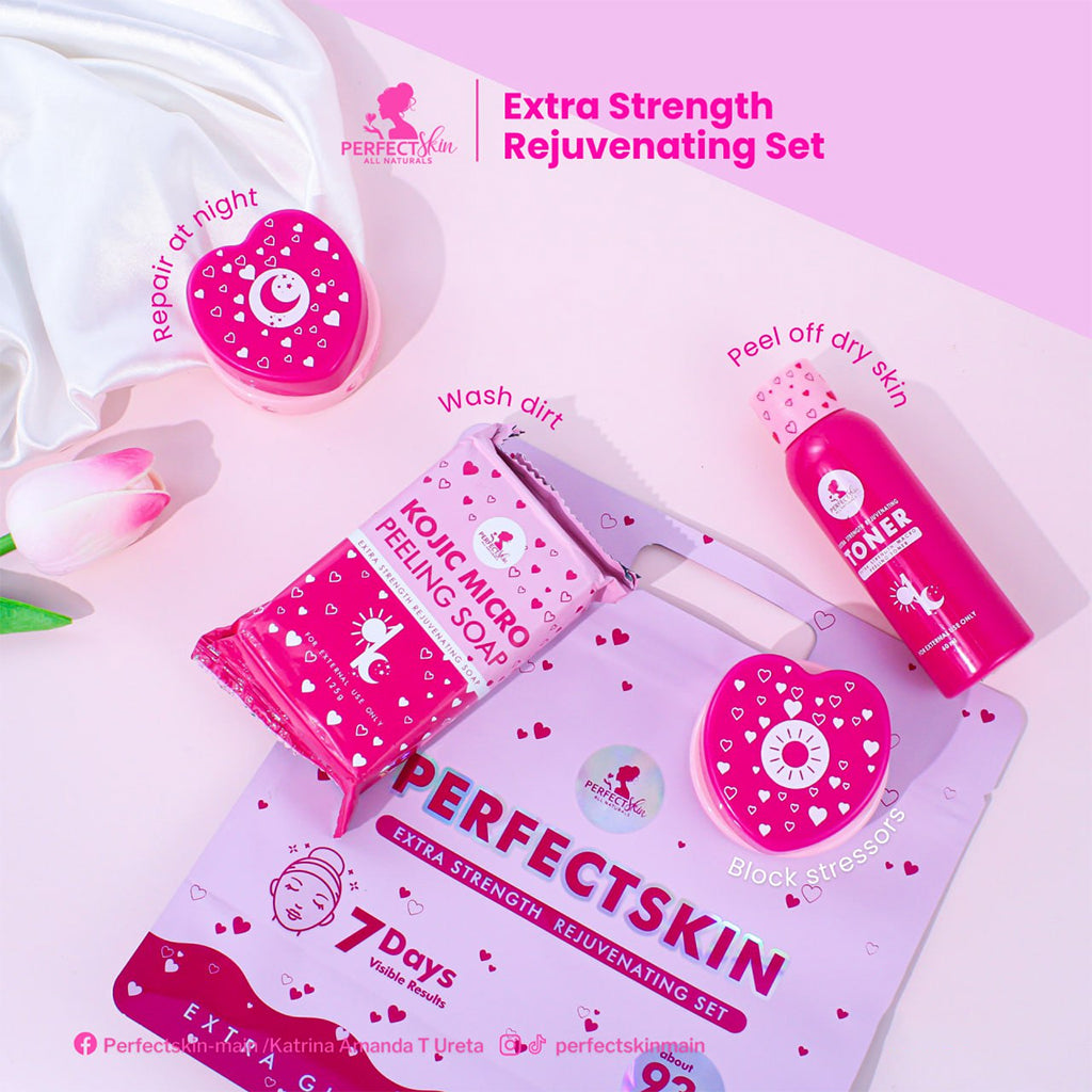 PerfectsSkin Extra Strength Rejuvenating Set with pink and purple packaging on a white background