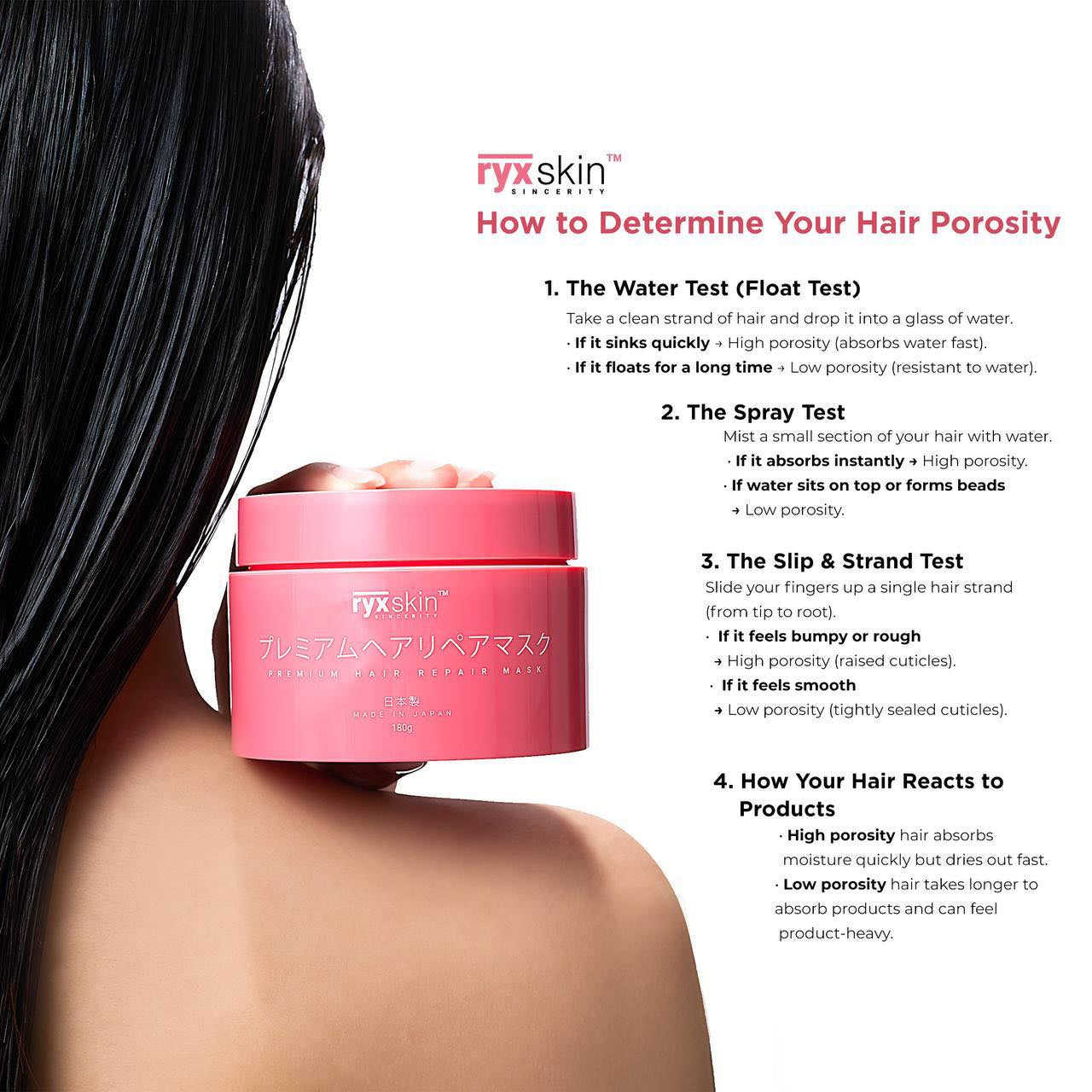 Ryx Skin Premium Hair Repair Mask - how to determine hair porosity