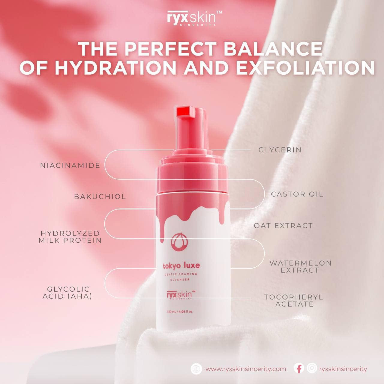 Ryx Skin Tokyo Luxe Gentle Foaming Cleanser 120ml