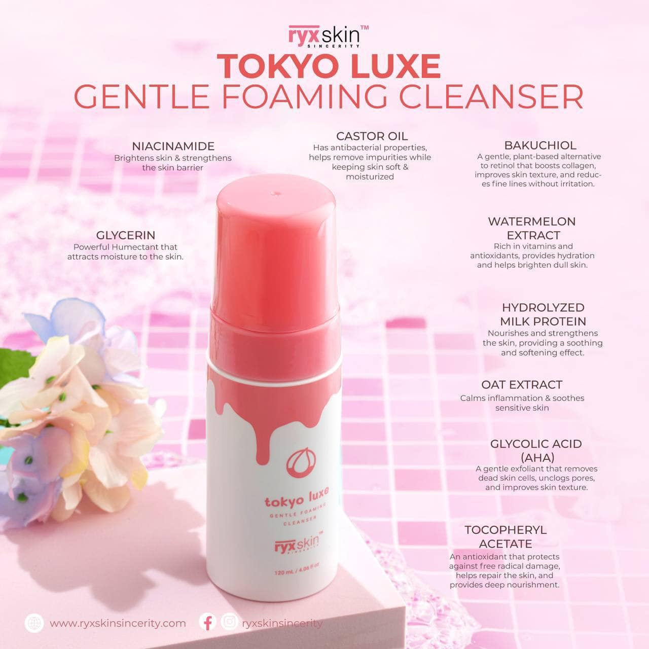 Ryx Skin Tokyo Luxe Gentle Foaming Cleanser 120ml