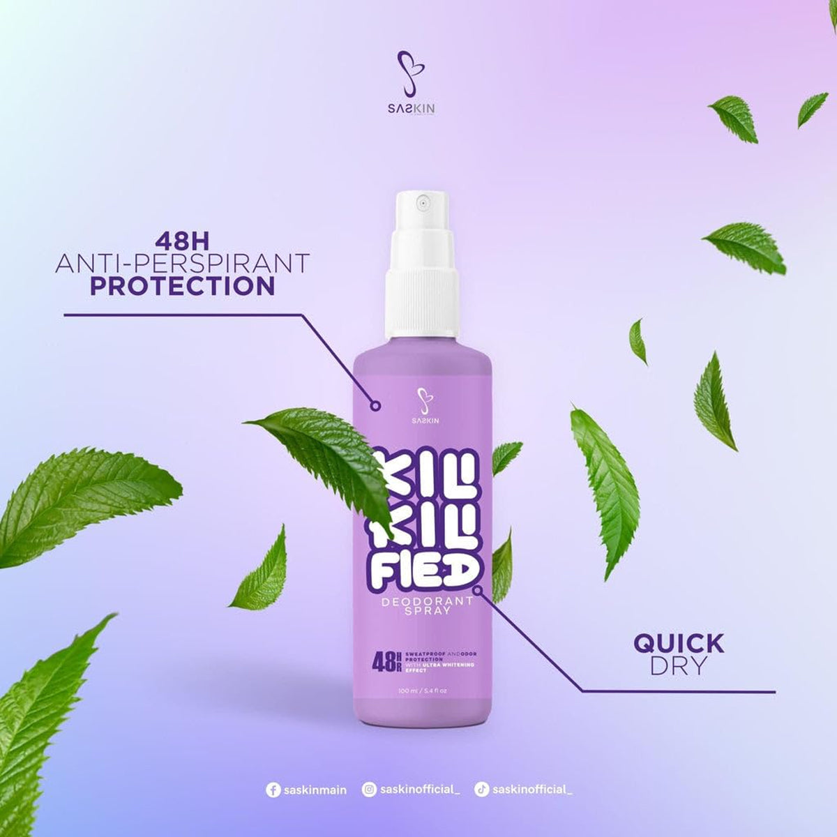 Saskin Kilikilified Deodorant Spray 60ml