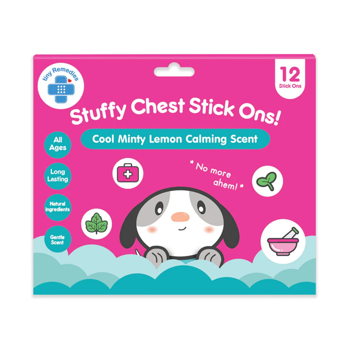 Tiny Buds Stuffy Chest Stick Ons (12 Stickers) - front packaging