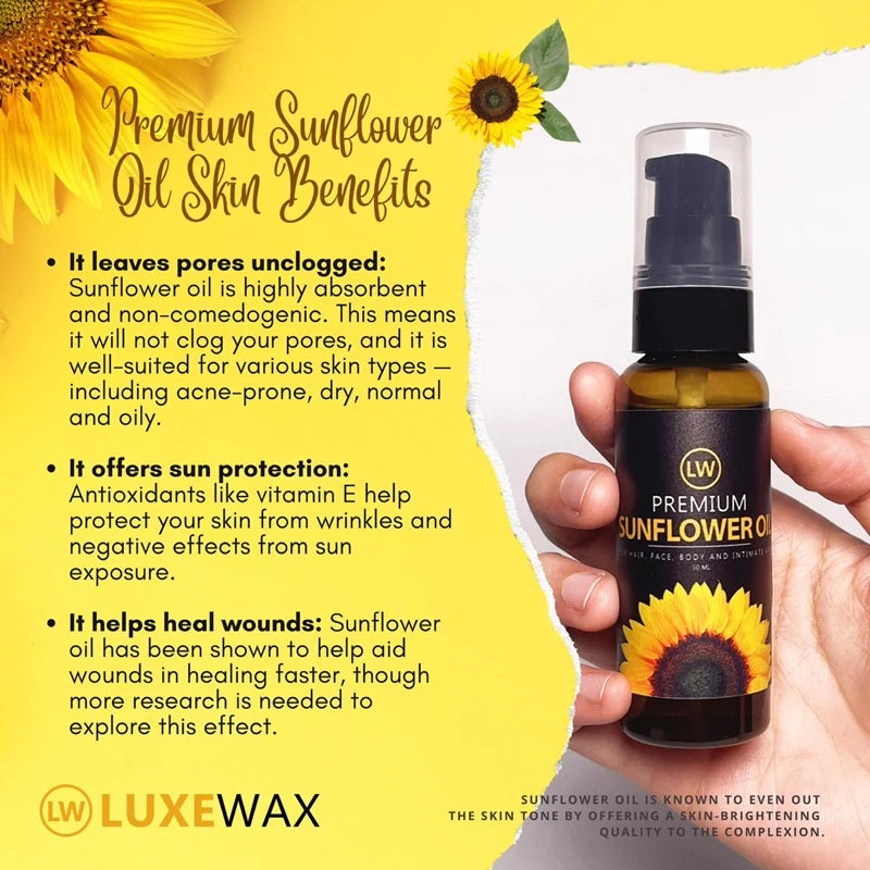 Luxewax Organic Sunflower Oil - AU NZ benefits