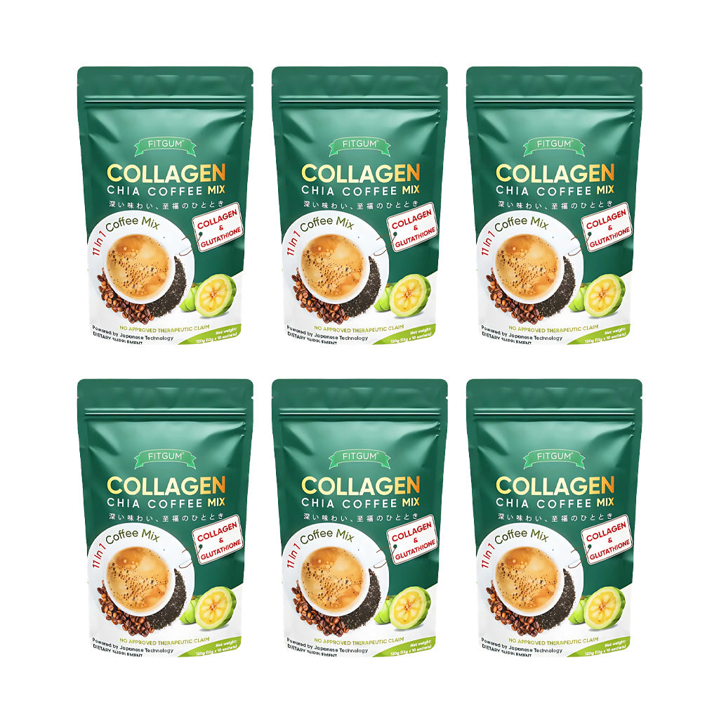 FITGUM Collagen Chia Coffee Mix (Bundle of 6)