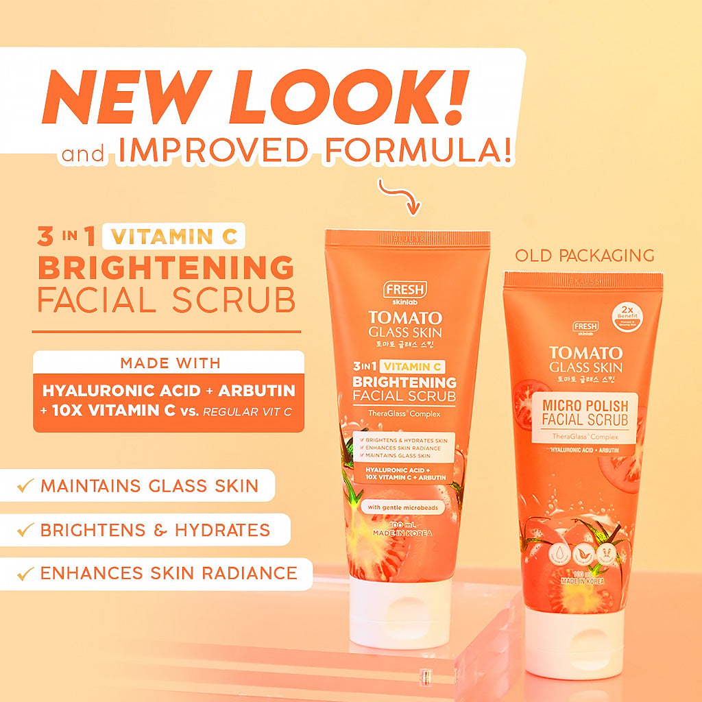 FRESH Skinlab Tomato Glass Skin 3-in-1 Vitamin C Brightening Facial Scrub 100ml