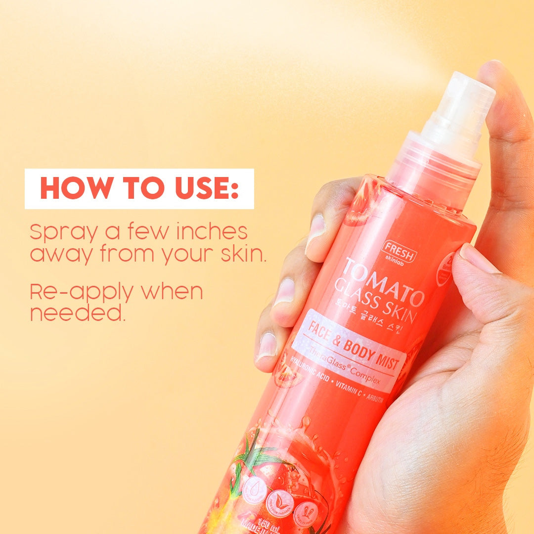 How to use FRESH Skinlab Tomato Glass Skin 3-in-1 Vitamin C Brightening Face & Body Mist 150ml