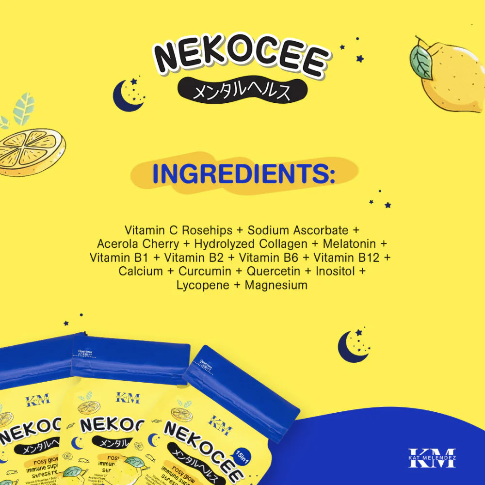 Nekocee 15-in-1 by Kath Melendez Vit C Collagen Capsule AU NZ ingredients