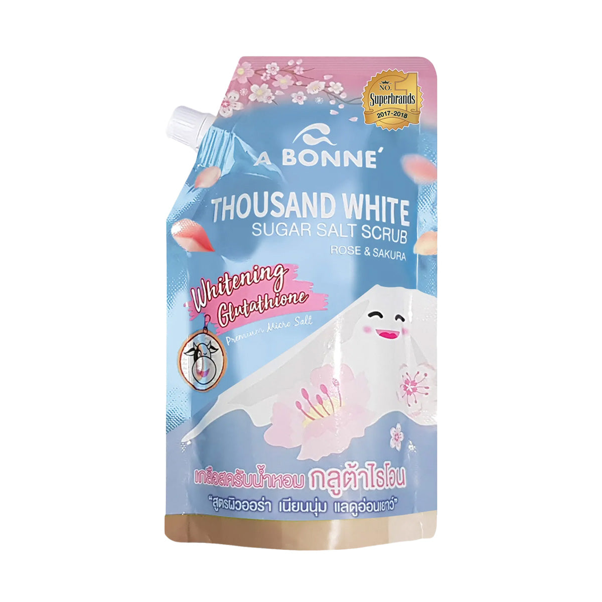 A Bonne Thousand White Silky Sugar Salt Scrub Rose & Sakura 350g