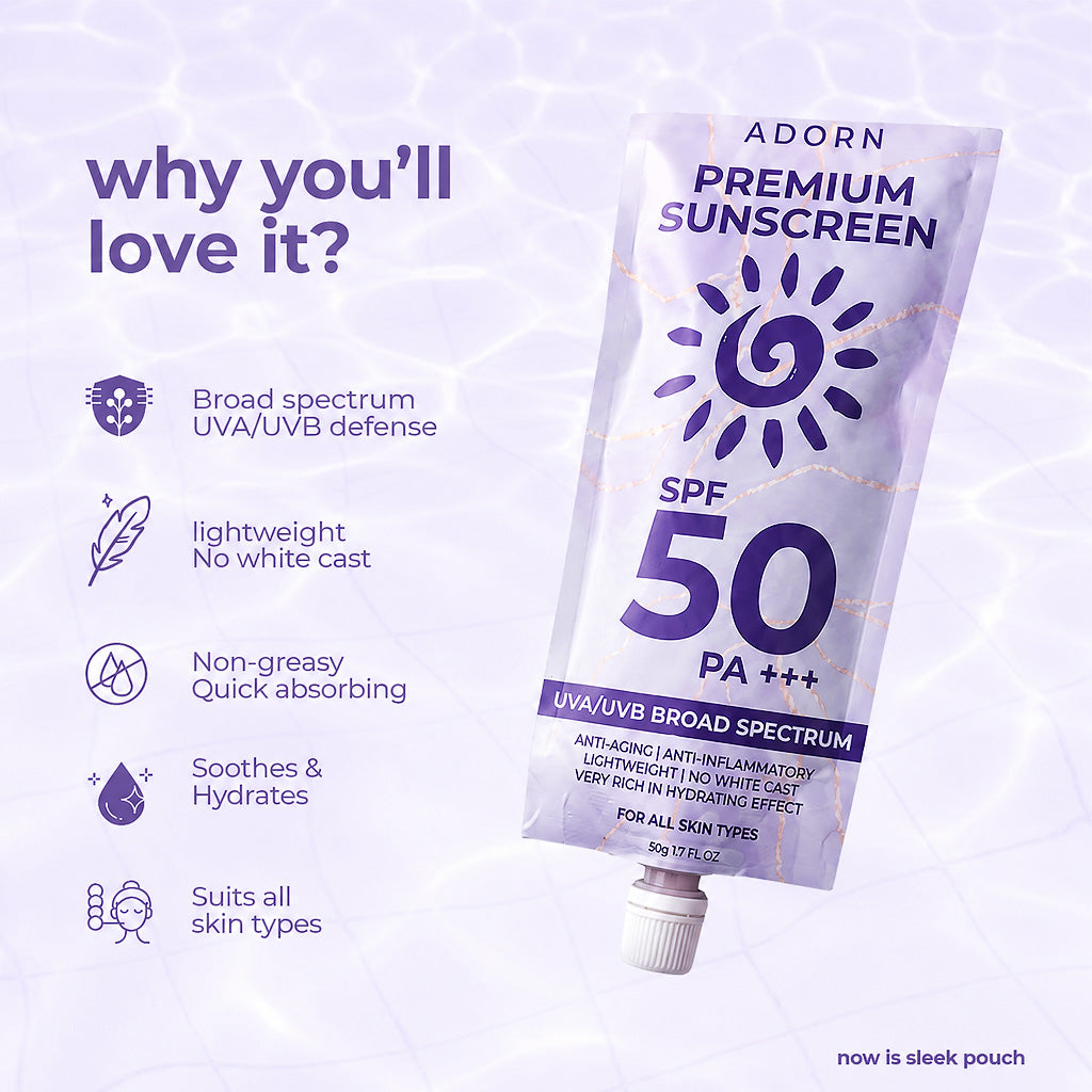 Why you'll Love Adorn by Calmskin Premium Sunscreen SPF 50 PA+++ 50g
