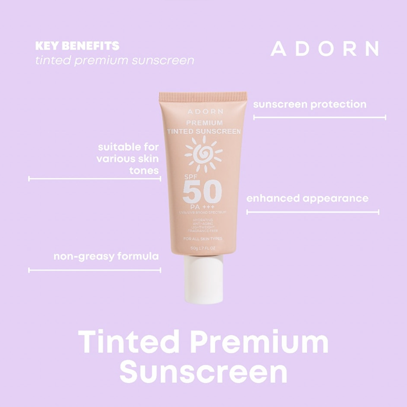 Adorn Premium Tinted Sunscreen SPF 50 PA+++| Filipino Skincare NZ