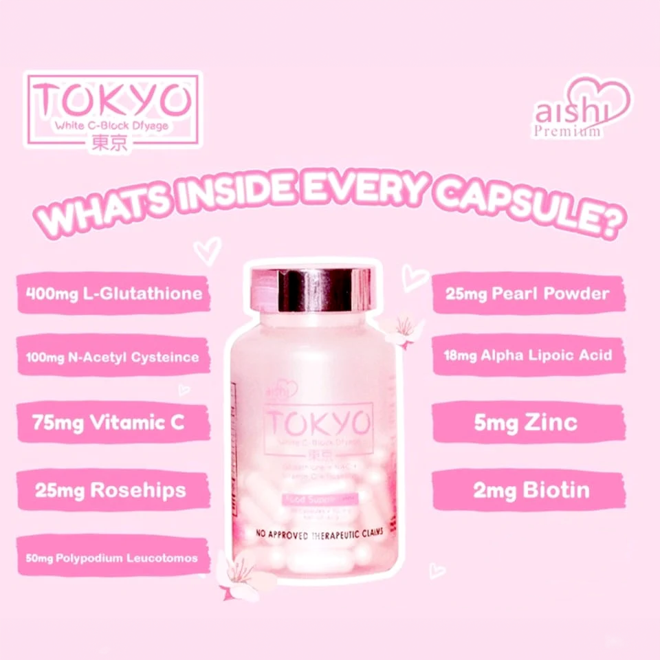 Aishi Premium Tokyo White C-Block Dfyage | Filipino Food Supplement NZ AU Bini Beauty