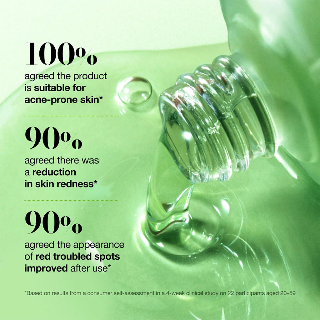 Anua Azelaic Acid 10 Hyaluron Redness Soothing Serum 30ml with droplets on a green background, featuring text about skin benefits.