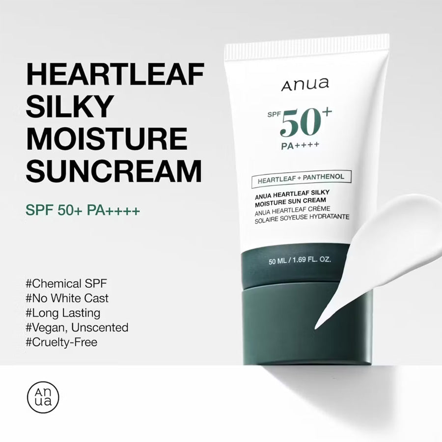Anua Heartleaf Silky Moisture Sun Cream SPF 50+ PA++++ 50ml