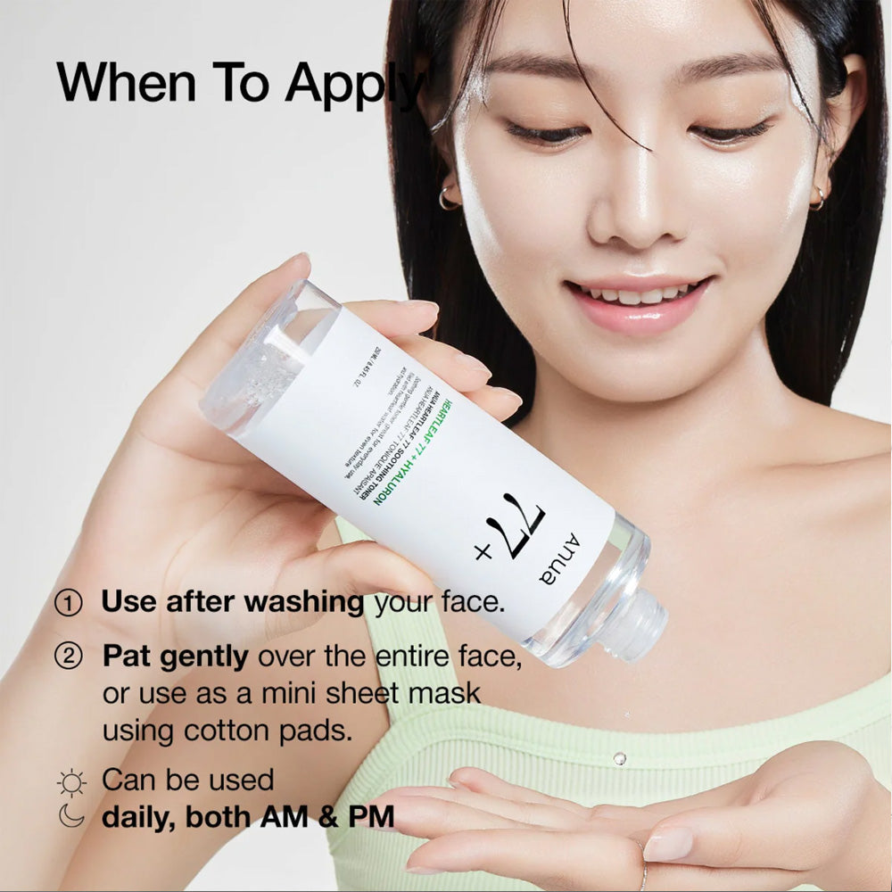 when to apply Anua Heartleaf 77% Soothing Toner 250ml