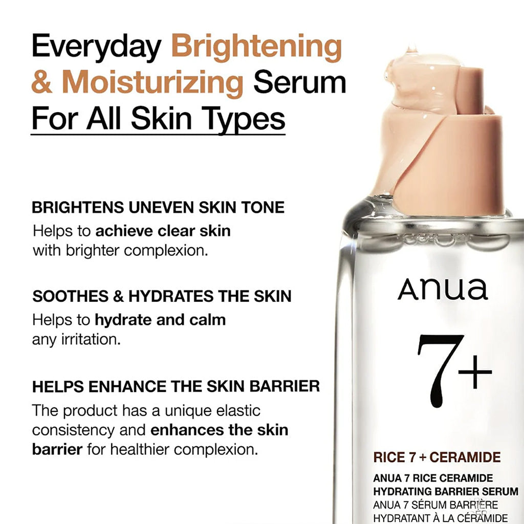 Anua Rice 7 + Ceramide Hydrating Barrier Serum 50ml