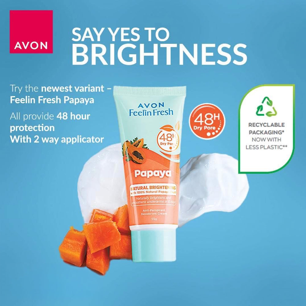 Avon Feelin Fresh Quelch Papaya Anti-Perspirant Deodorant Cream 55g | Bini Beauty AU NZ