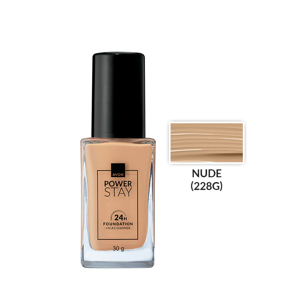 Avon Power Stay 24-Hour Liquid Foundation with Niacinamide | Avon NZ AU on Bini Beauty - nude