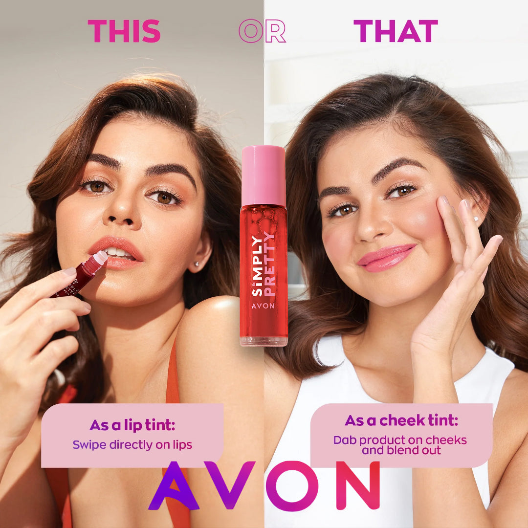 Avon Simply Pretty Lip & Cheek Tint 9mL - model feature