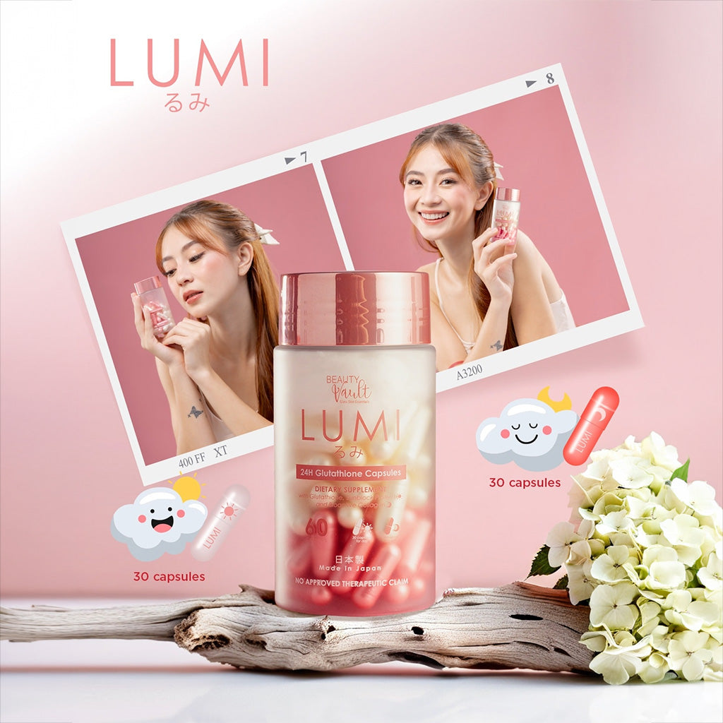 Beauty Vault Lumi 24H Glutathione Capsules 60 Caps Bini Beauty Beauty Vault Lumi 24H Glutathione Capsules 60 Caps Bini Beauty
