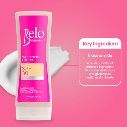 Belo Whitening Lotion with SPF30 200mL | Filipino Skincare NZ - key ingredients