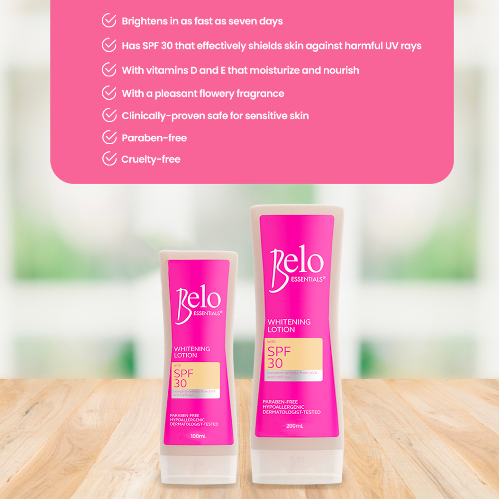 Belo Whitening Lotion with SPF30 200mL | Filipino Skincare NZ - benefits
