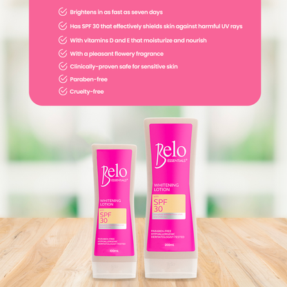 Belo Whitening Lotion with SPF30 100mL | Filipino Skincare NZ - benefits