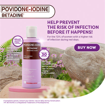 Betadine Antiseptic Feminine Wash 100ml - features