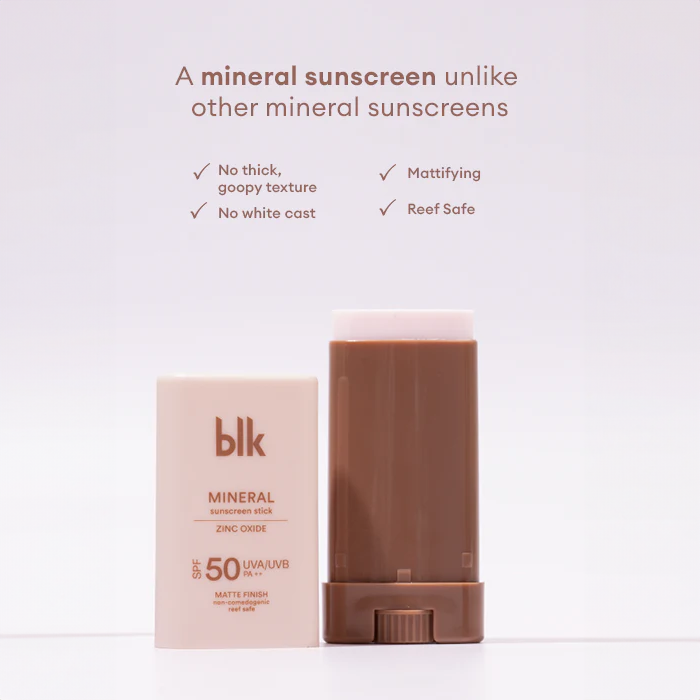 Blk Cosmetics Universal Mineral Sunscreen Primer Stick SPF50 NZ AU - Bini Beauty - features