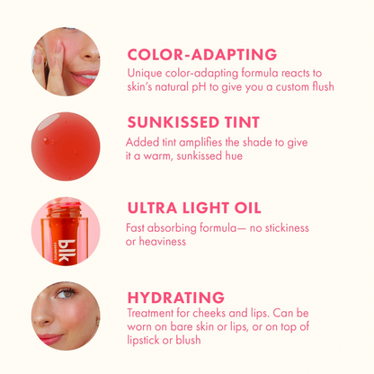 Blk Cosmetics Fresh Color Adapting Lip And Cheek Oil Sunkissed  BLK NZ AU  | Bini Beauty - benefits