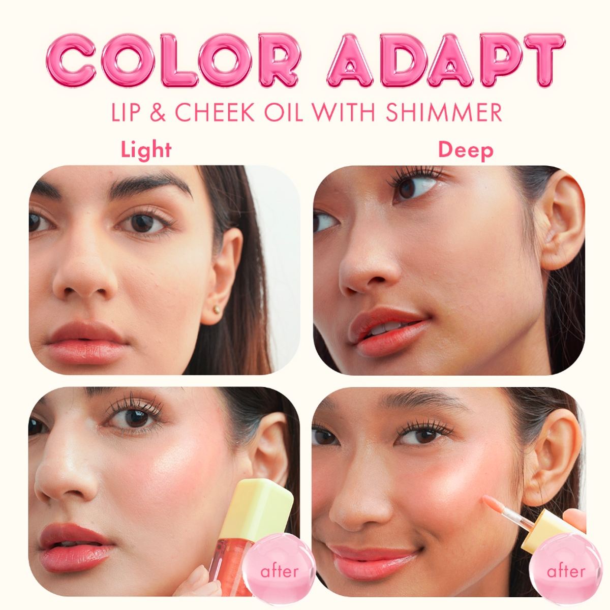 Blk Cosmetics Fresh Color Adapting Lip And Cheek Oil with Shimmer  | NZ AU Cosmetics - Bini Beauty - comparison