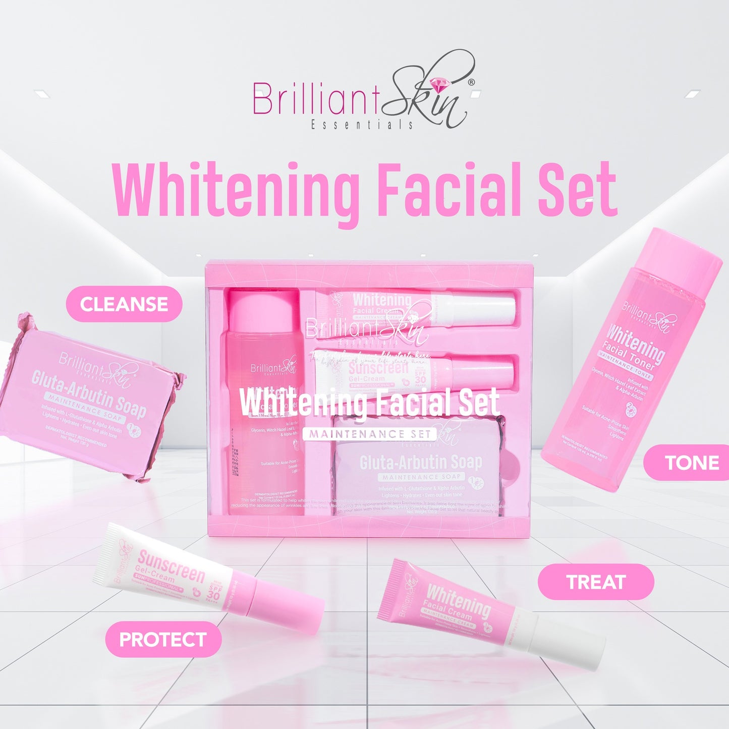 Brilliant Skin Essentials Whitening Facial Set | Bini Beauty NZ AU