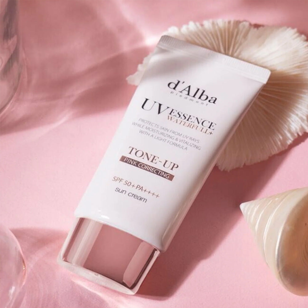 d’Alba UV Essence Waterfull+ Tone-up Pink Correcting Sun Cream SPF50+