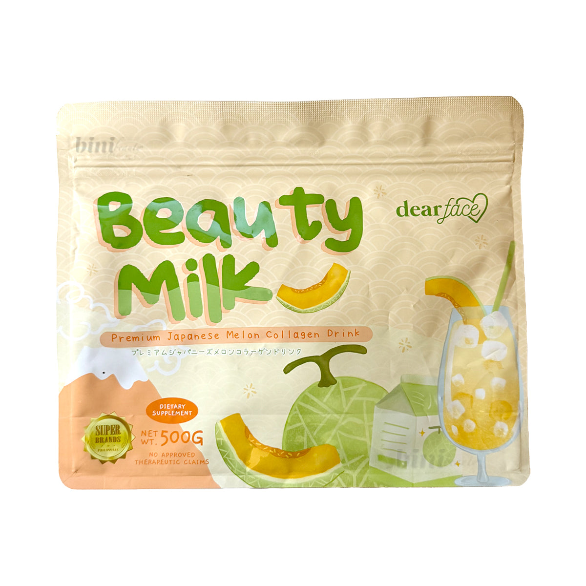 Dear Face Beauty Milk Melon Collagen Drink 500g | Bini Beauty NZ AU