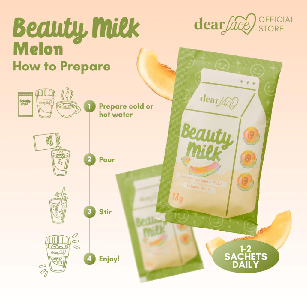 Dear Face Beauty Milk Melon Collagen Drink - how to prepare
