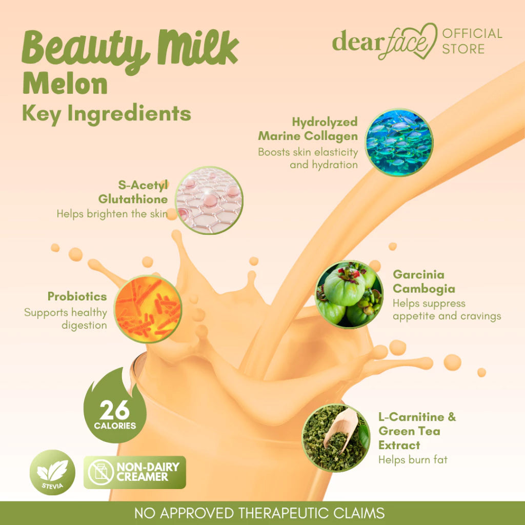 Dear Face Beauty Milk Melon Collagen Drink key ingredients