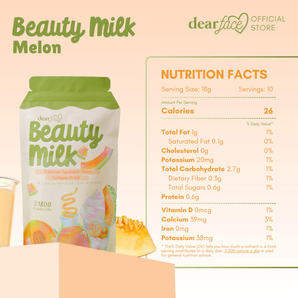 Dear Face Beauty Milk Melon Collagen Drink - nutrition facts