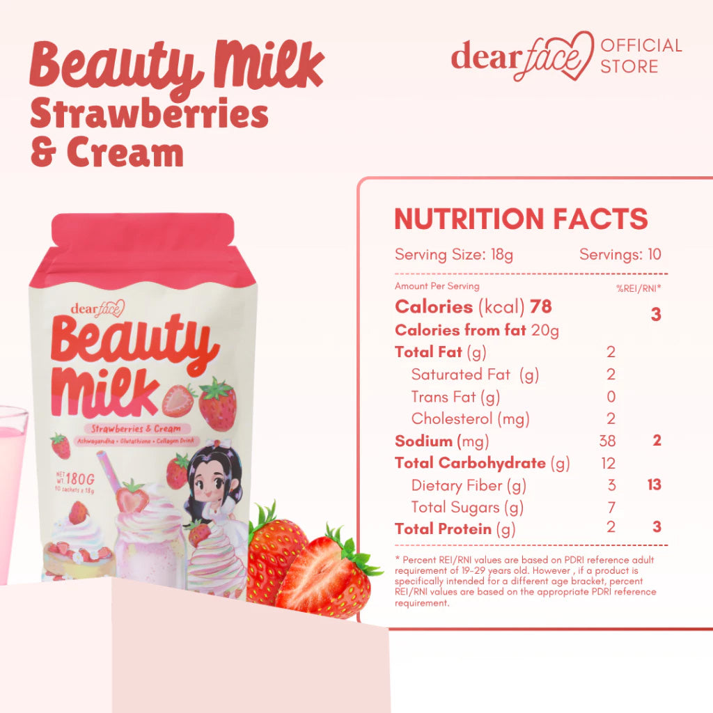 Dear Face Beauty Milk Strawberries & Cream - nutrition facts
