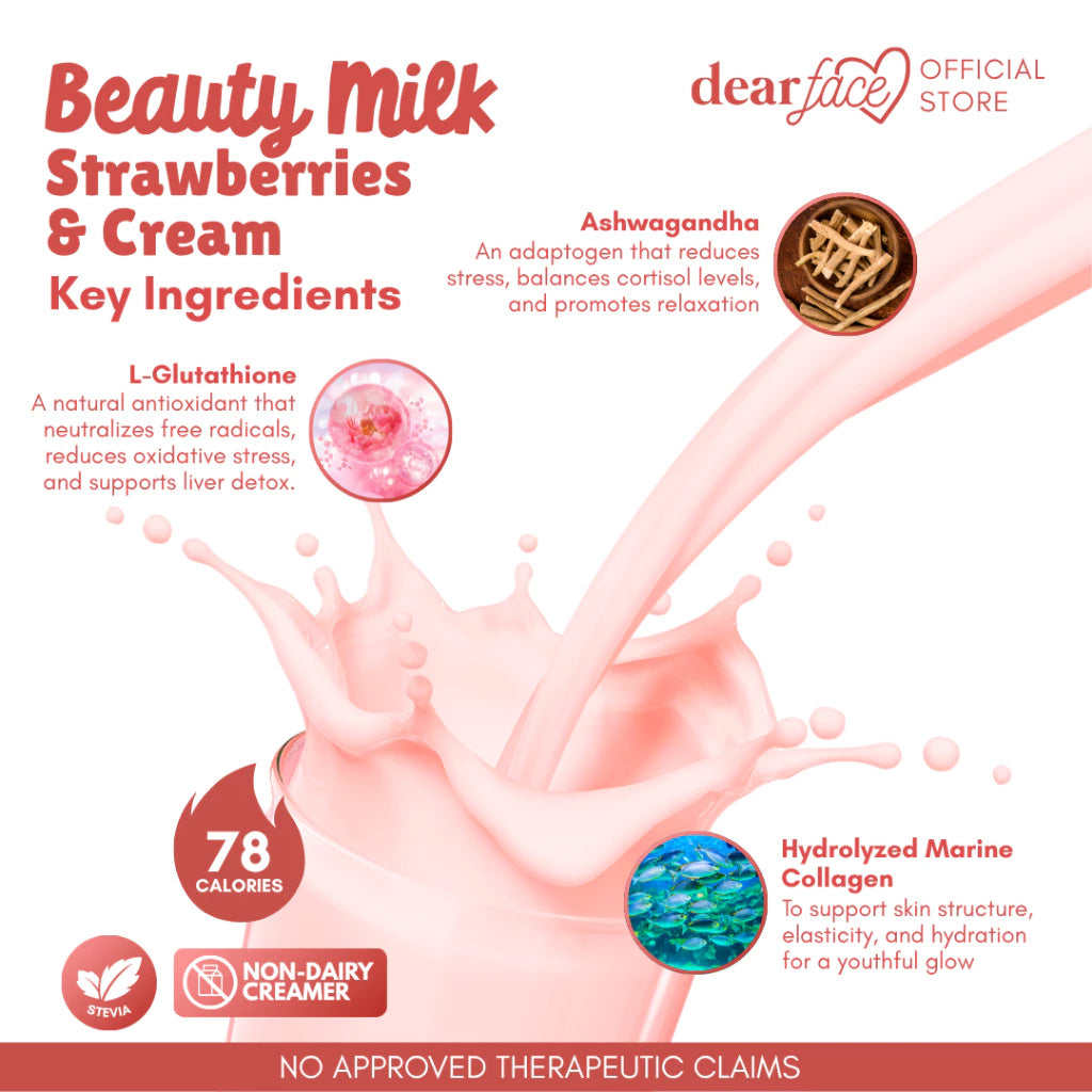 Dear Face Beauty Milk Strawberries & Cream - key ingredients